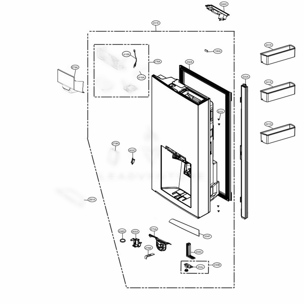 LG ADD75075829 Refrigerator Door Foam Assembly