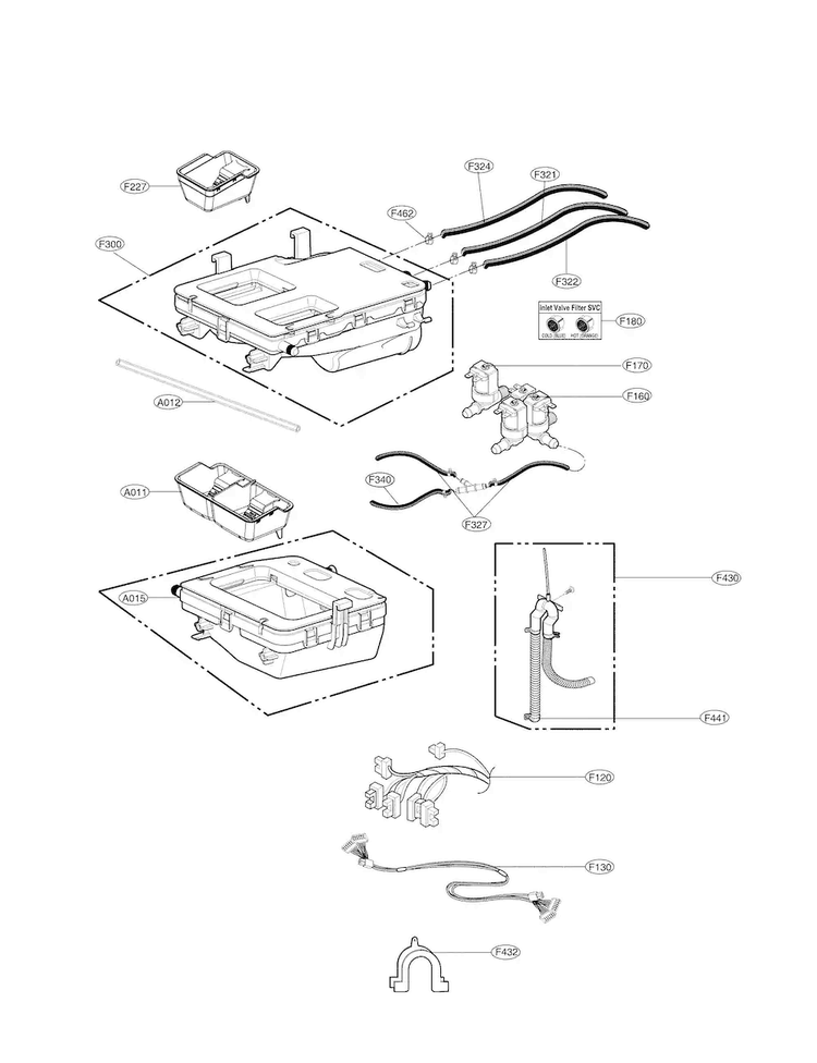 LG MEJ61841821 Washer Connector Hose