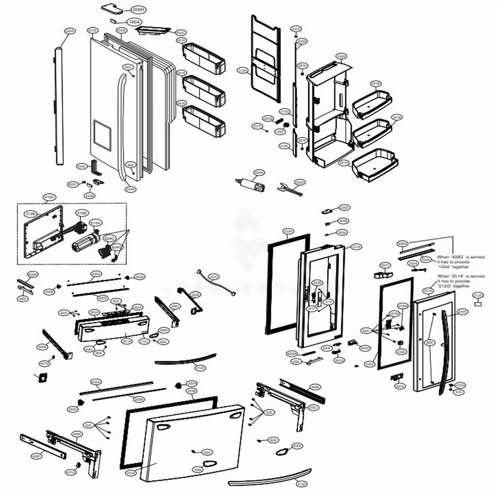 LG ADD74236526 Refrigerator Refrigerato Door Foam Assembly