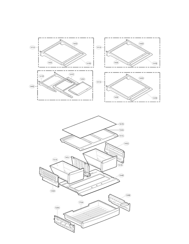 LG MHL61991604 Refrigerator Shelf