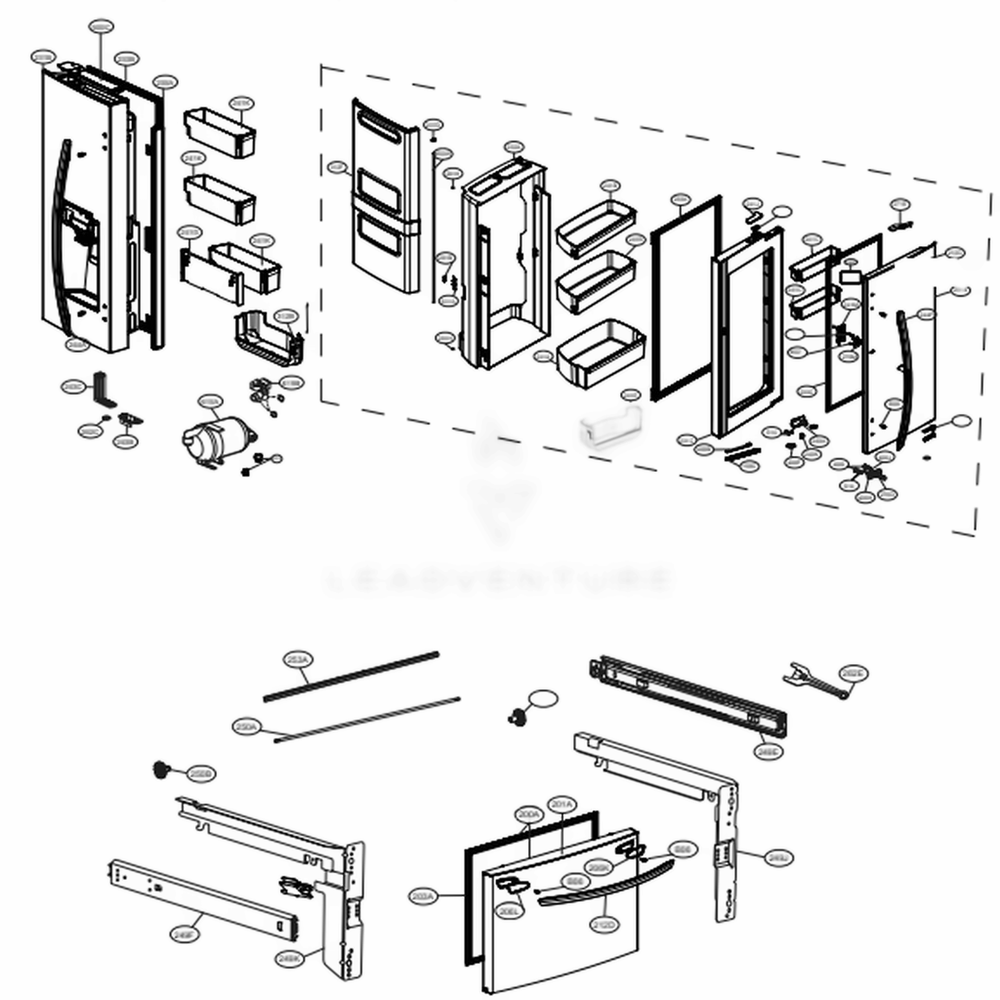 LG ADD74296913 Refrigerator Refrigerato Door Foam Assembly