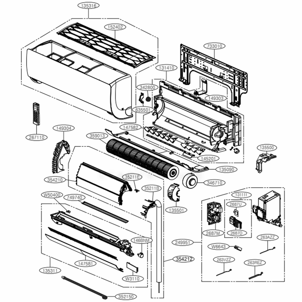 LG Air Conditioner Horizontal Louver - MFH62983601