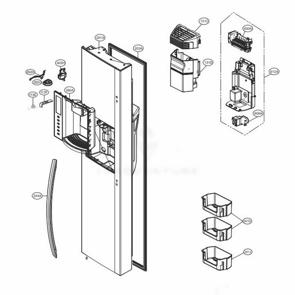 LG ADD76256103 Refrigerator Freezer Door Foam Assembly