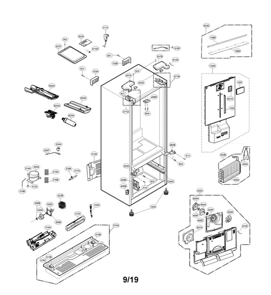 LG Refrigerator Door Stopper - MJB63649801