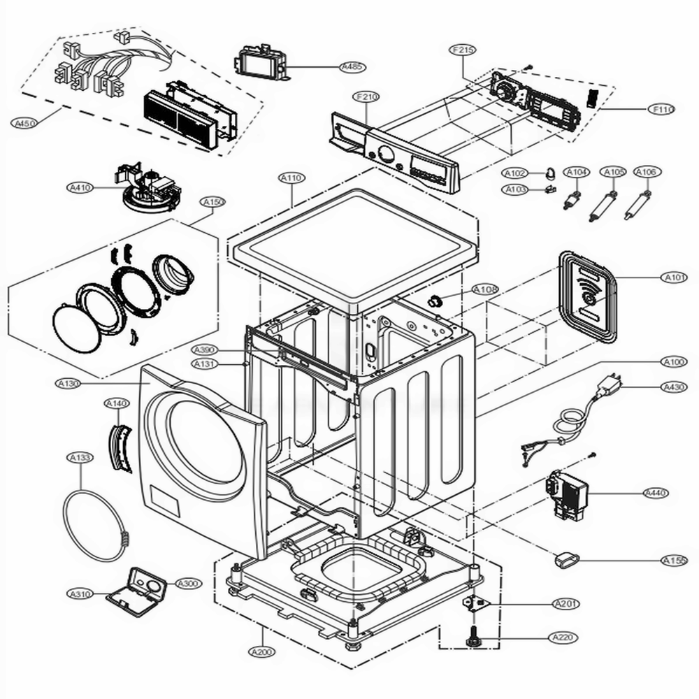 LG AGL30019514 Washer Panel Assembly, Control