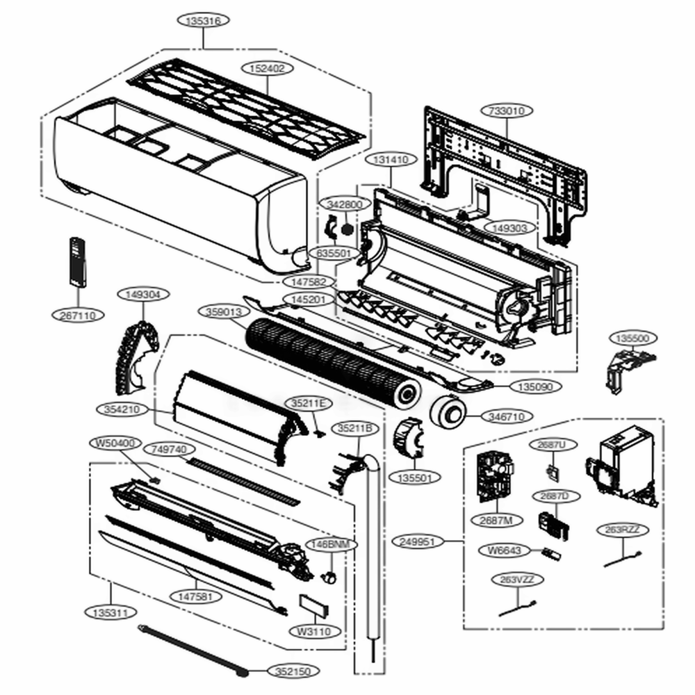 LG ABQ75748559 Air Conditioner Controlindoor Case Assembly