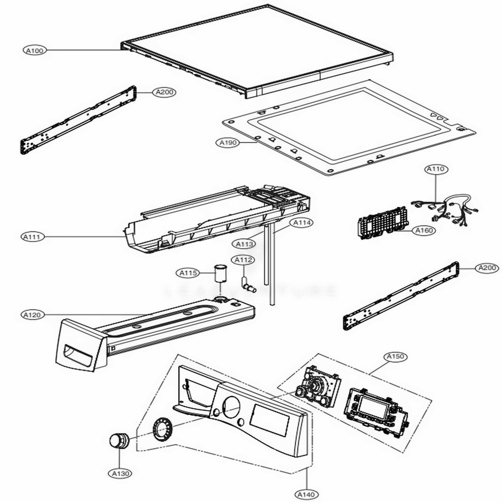 LG AGL75992505 Dryer Control Panel Assembly