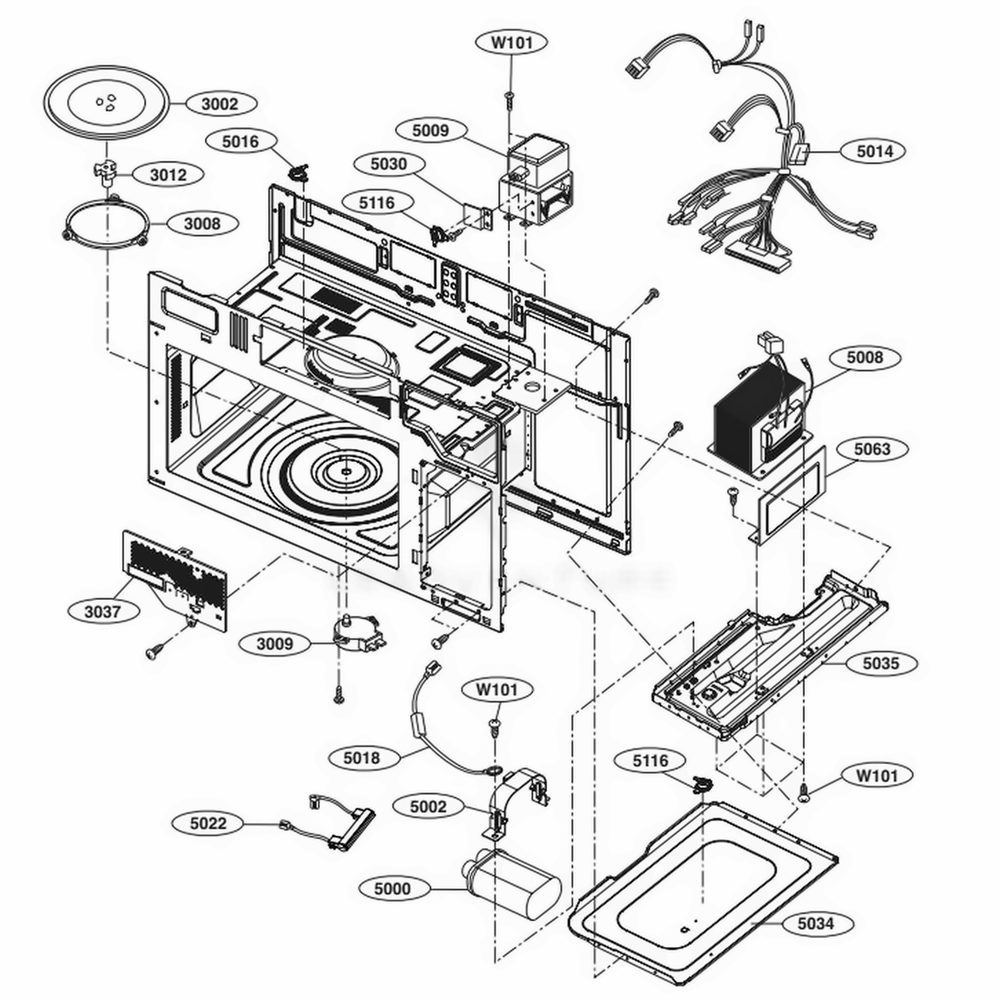 LG 3300W1A046D Oven-Range Bottom Plate