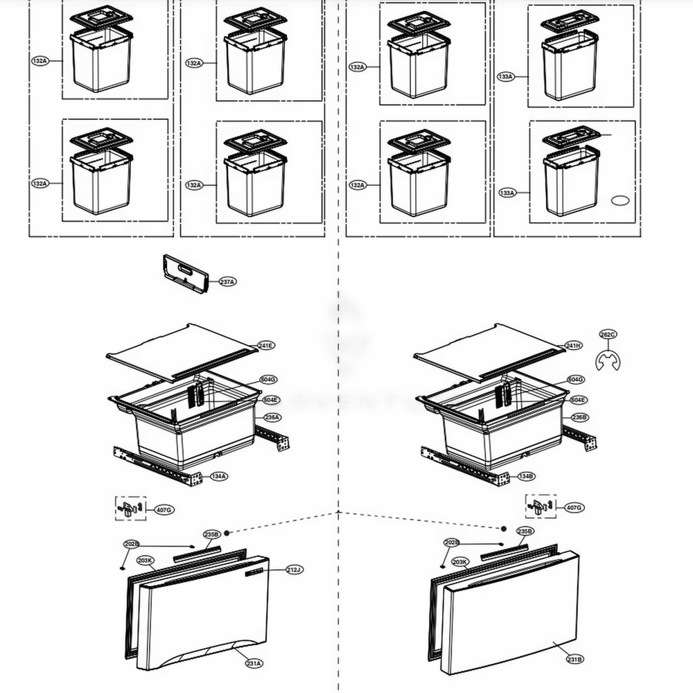 LG ACQ85329923 Refrigerator Bucket Cover Assembly