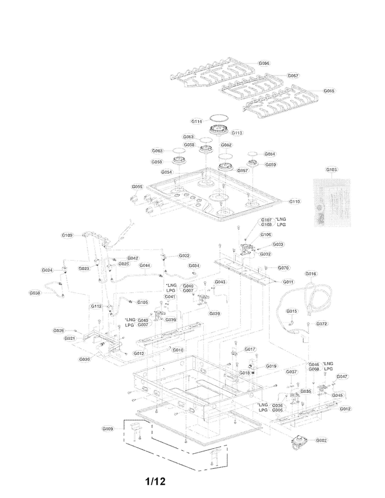 LG AGU73728902 Cooktop Plate Assembly