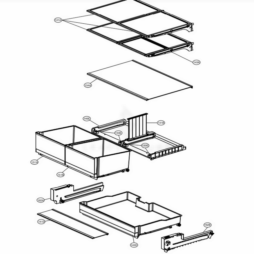 LG ACQ91171003 Refrigerator Tray Cover Assembly