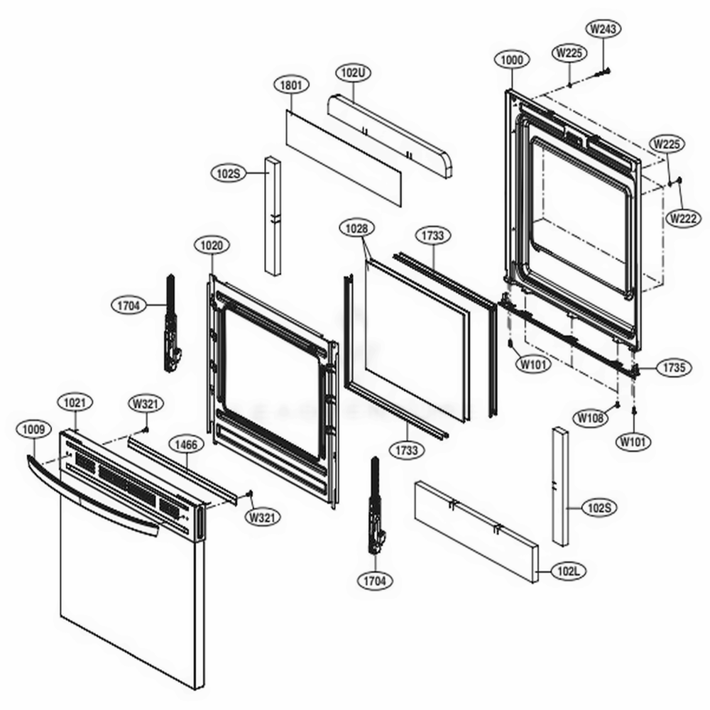 LG ADC30000802 Door Assembly, Sub