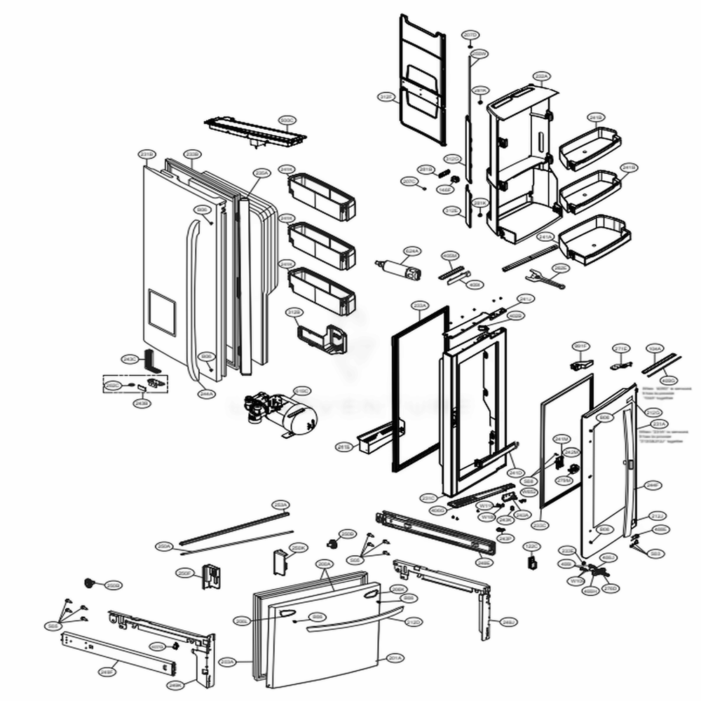 LG ADC75586104 Home Bar Door Assembly