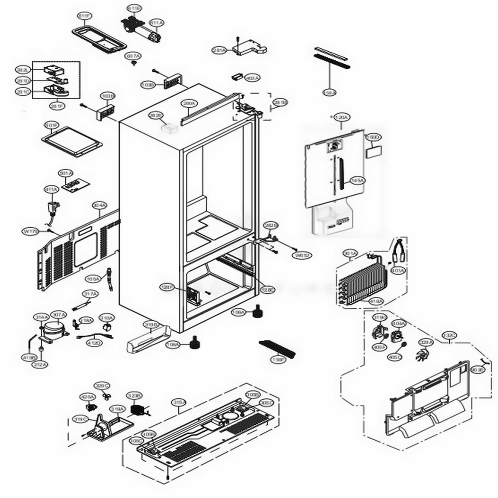 LG ABQ75822439 Refrigerator Display Case Assembly