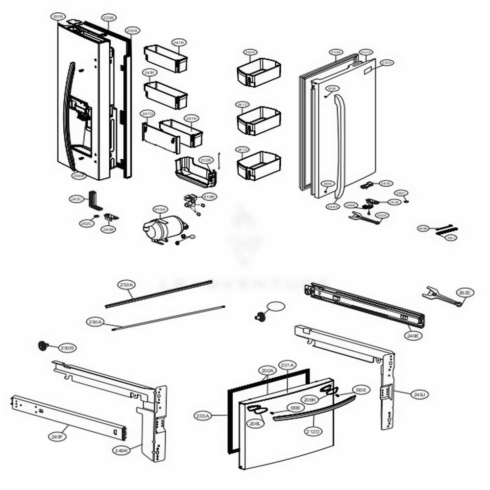  LG ADD73996051 Refrigerator Door Foam Assembly