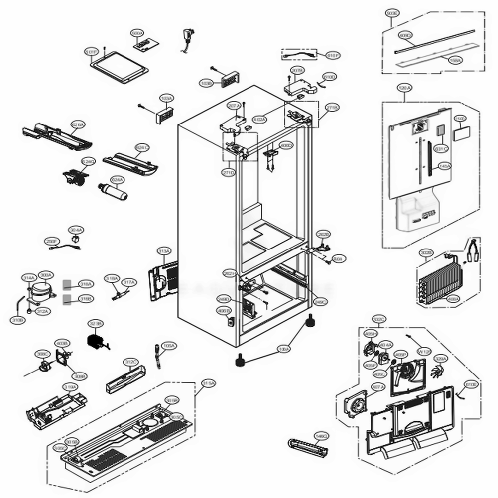 LG ACG76384401 Refrigerator Wire Condenser Assembly