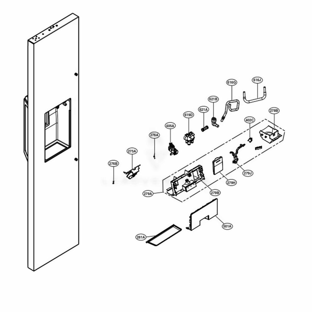 LG ACQ84670701 Refrigerator Display Cover Assembly