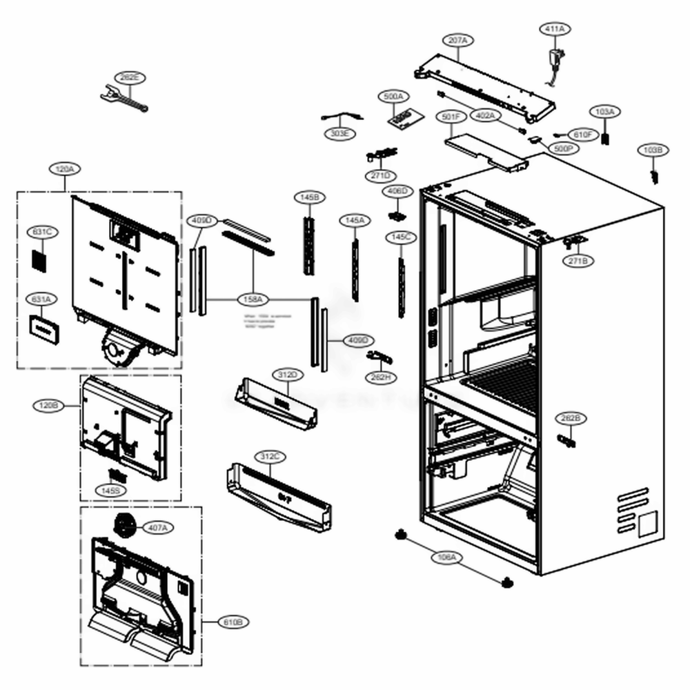 LG MCK68412513 Hinge Cover