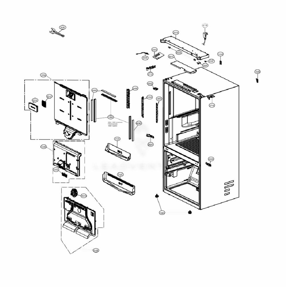 LG MCK68412511 Refrigerator Hinge Cover