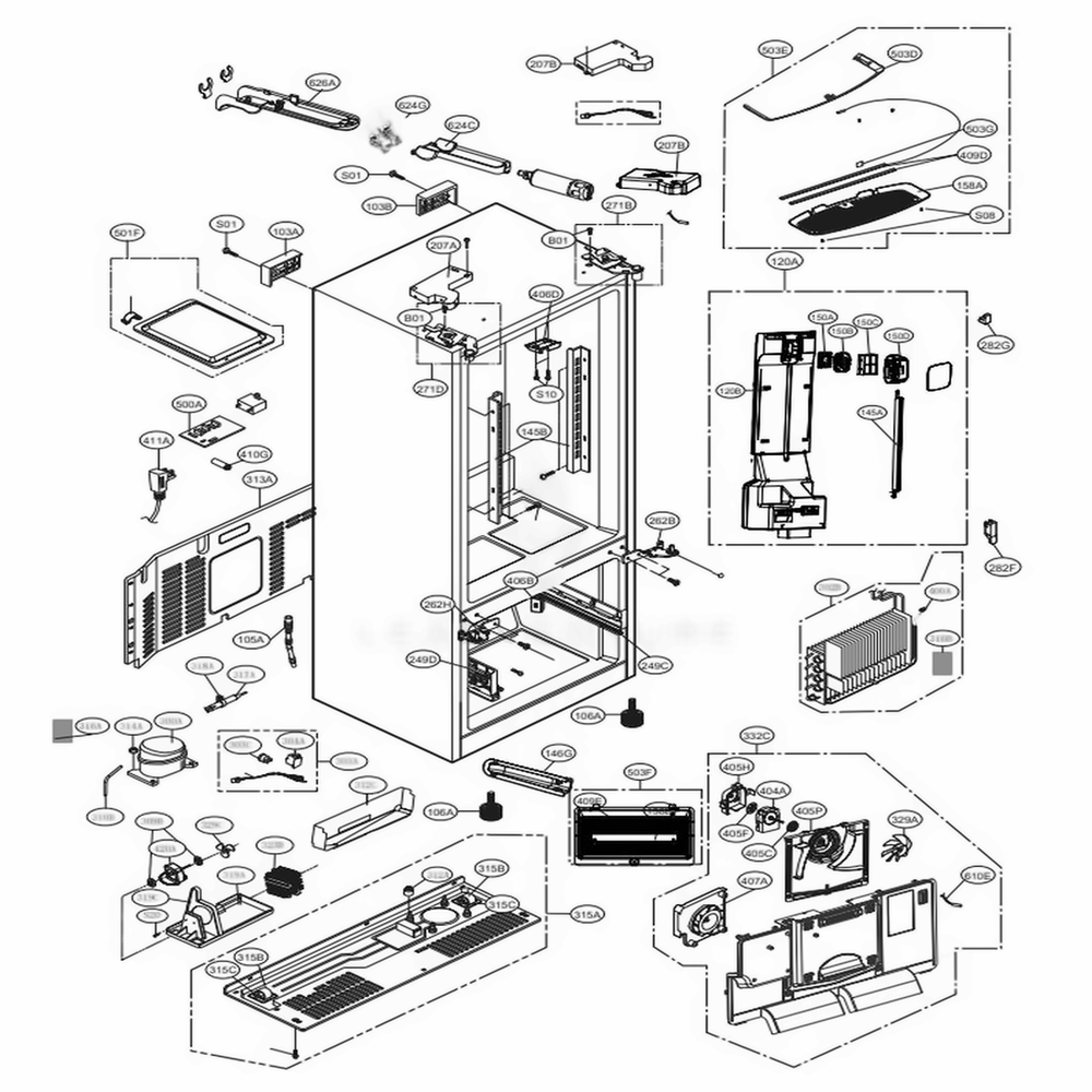 LG AKN72949005 Refrigerator Filter Head Assembly