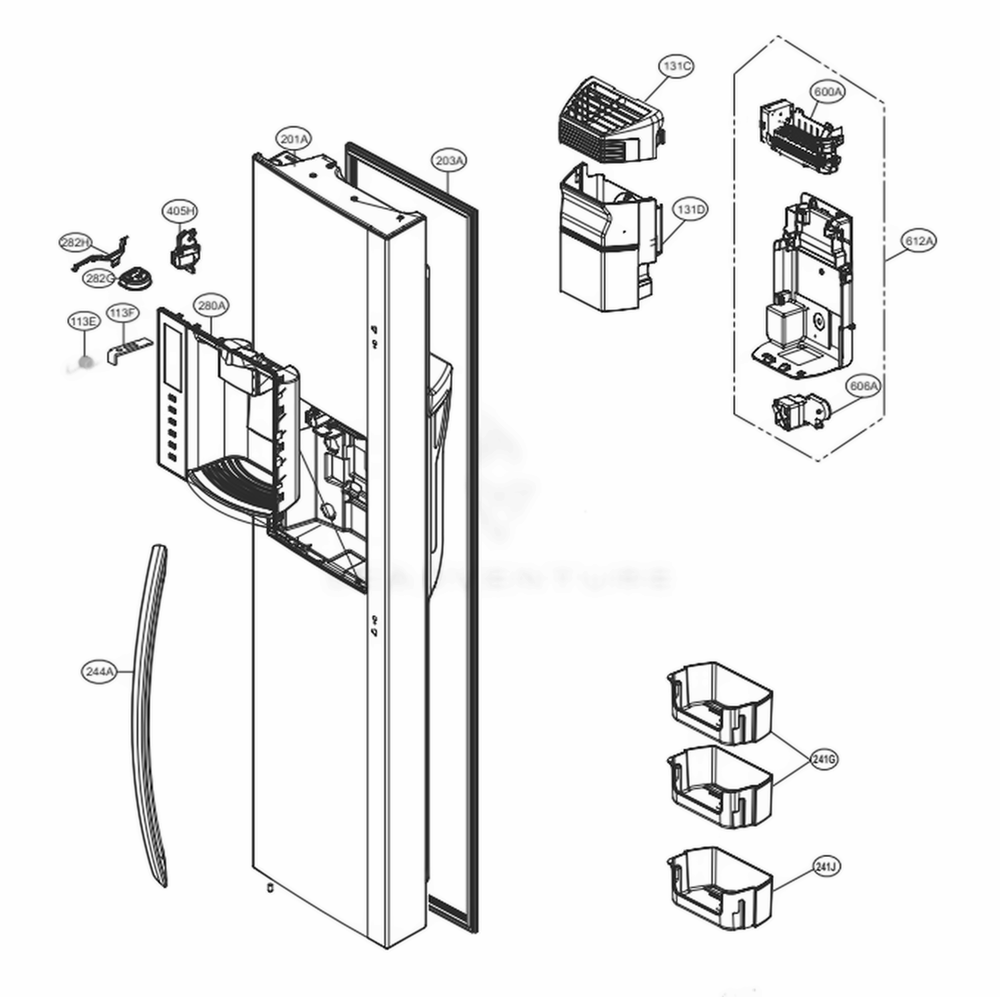 LG ADD76256105 Refrigerator Freezer Door Foam Assembly