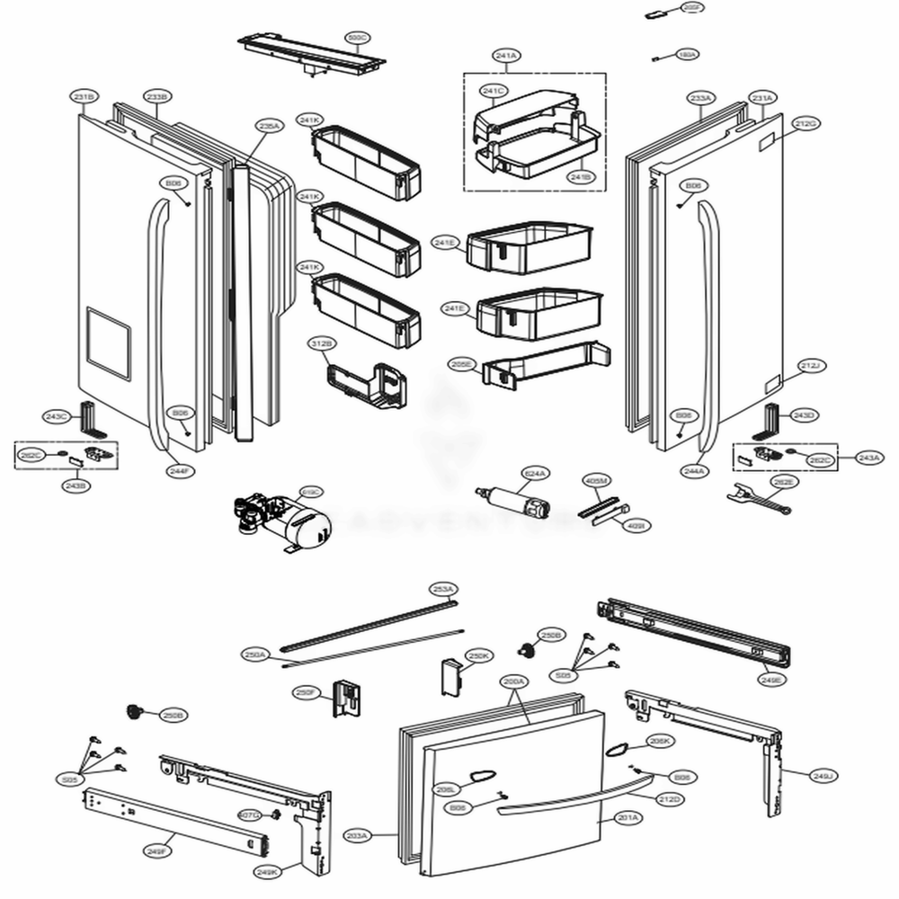 LG ADD74975816 Refrigerator Door Foam Assembly