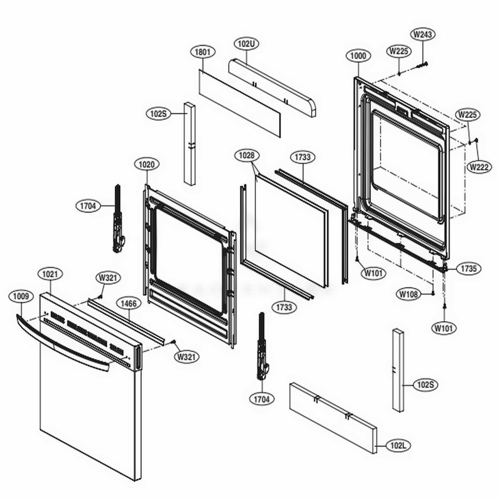 LG MDQ64177006 Range Frame, Door