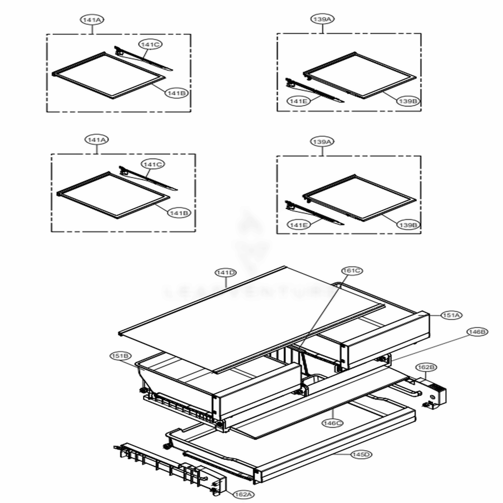 LG AJP75235010 Vegetable Tray Assembly