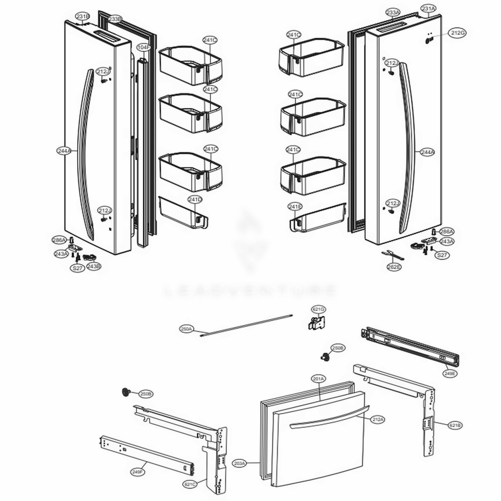 LG ADD36429876 Refrigerator Door Foam Assembly