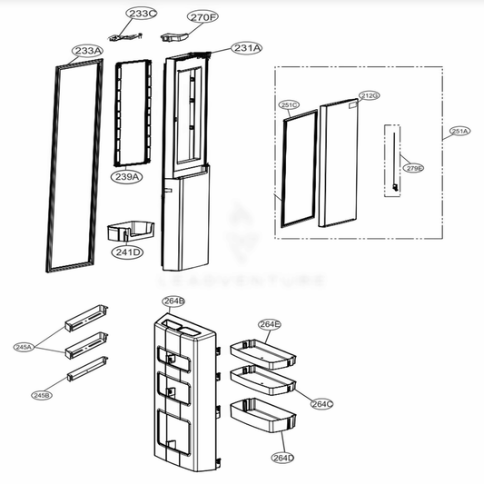 LG ADD76416312 Door Foam Assembly, Refrigerator