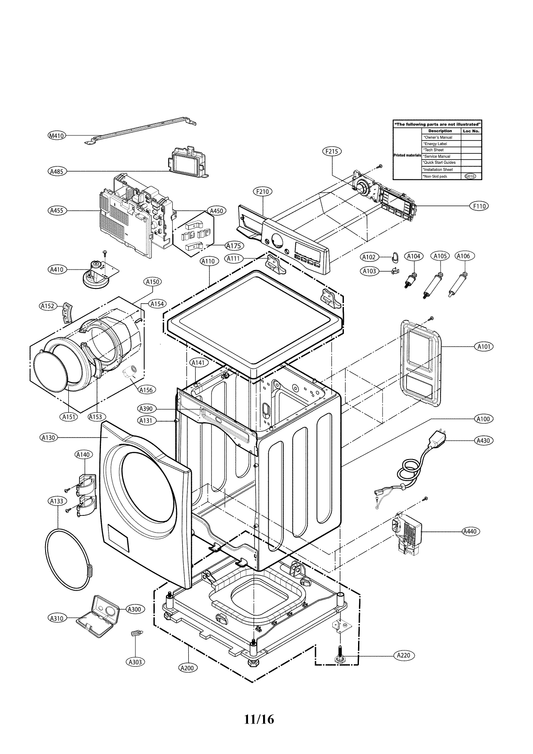 LG Washer Door Outer Frame - MDQ64116701