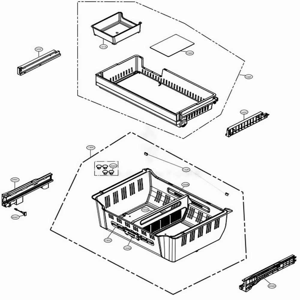 LG AEC73317819 Refrigerator Rail Guide Assembly