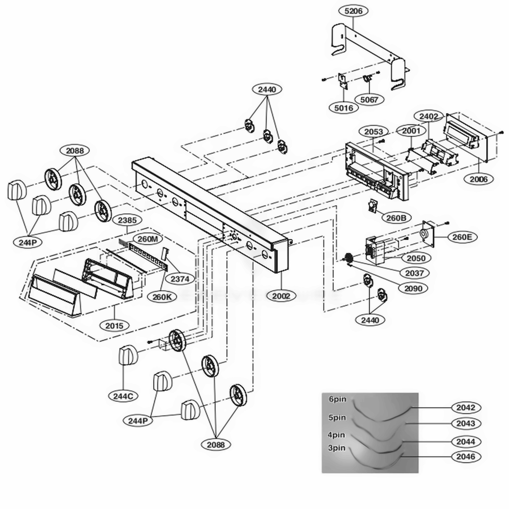 Bouton de four/cuisinière LG AEZ74153504