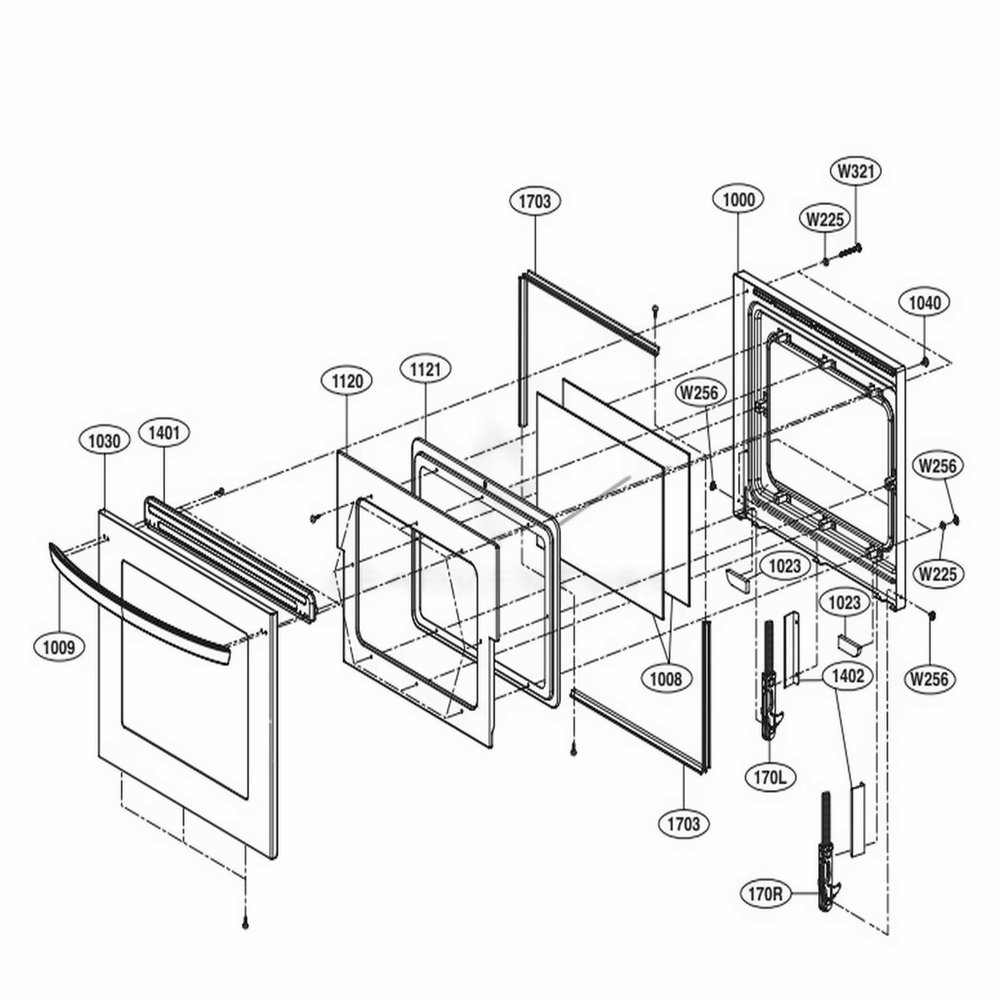 LG AEH75637208 Oven Hinge Assembly