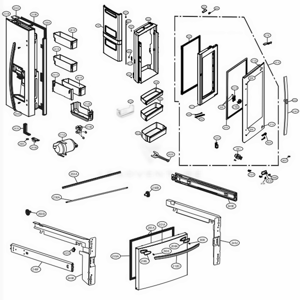 LG ABQ76121027 Refrigerator Pcb Case Assembly