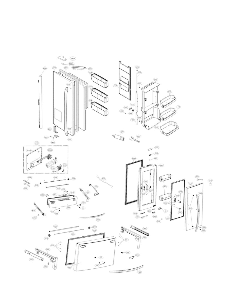 LG 1SZZJA3016C Refrigerator Customized Screw