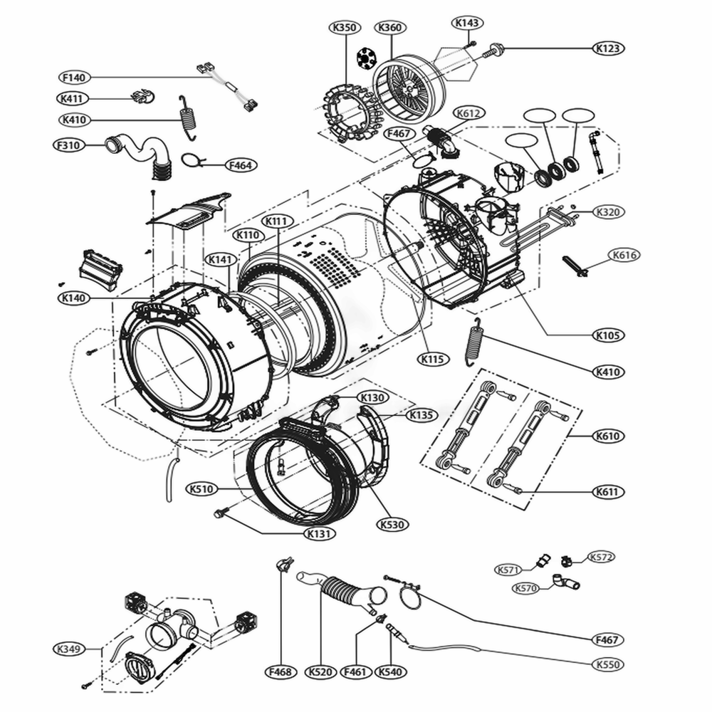 LG AGM75471405 Washer Parts Assembly