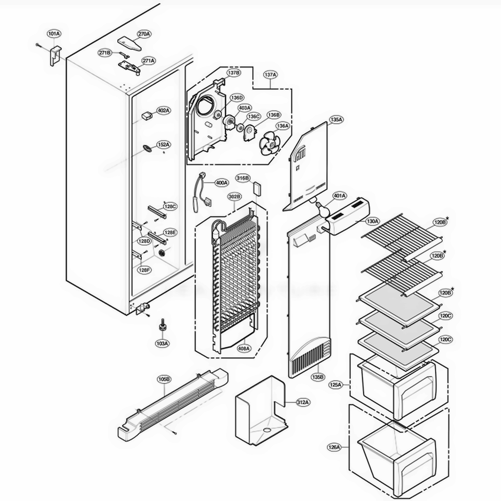 LG 5300JB1103A Heater, Sheath