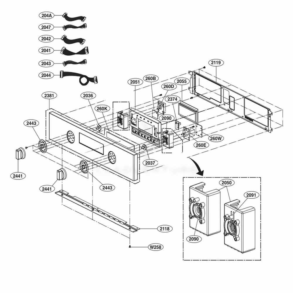 LG EBR82864501 Oven-Range Sub Pcb Assembly