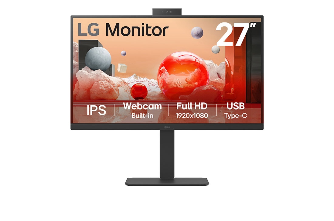 LG 27BA850B 27-Inch Ips Fhd Monitor With Webcam/Mic, & Ubc Type-C