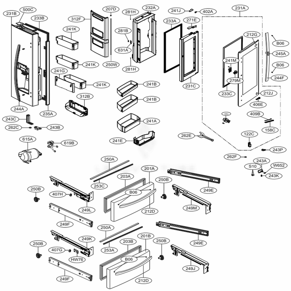 LG Refrigerator Rail Connector - MCD62287506