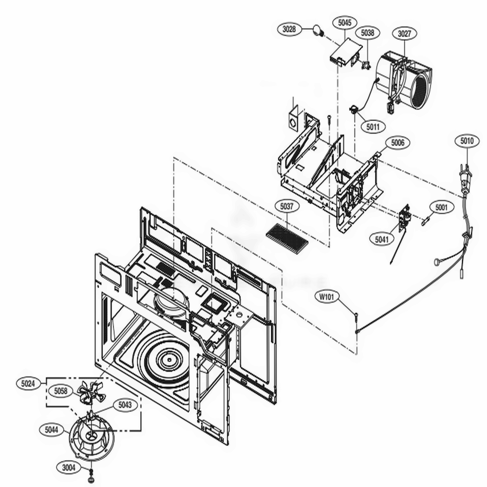 LG 5230W1A011F Microwave Filter, Charcoal