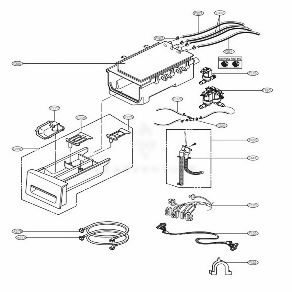 LG AGL55862165 Washer Drawer Panel Assembly