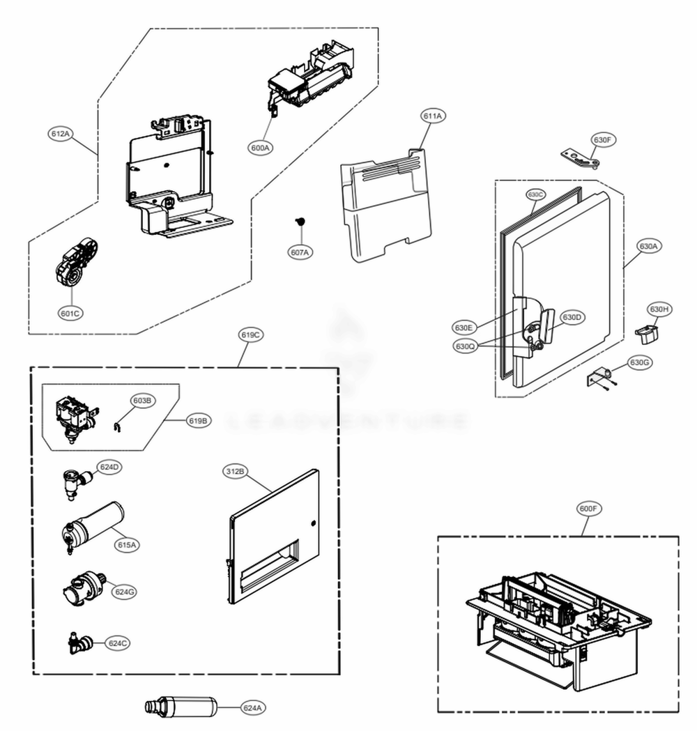 LG MCD64927501 Refrigerator Tube Connector