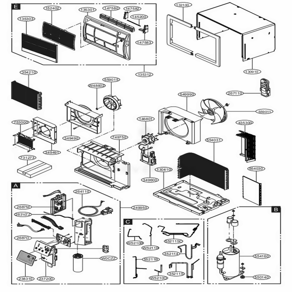 LG ABJ75367203 Single Cabinet Assembly