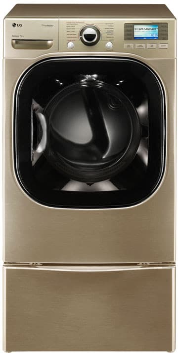 LG DLEX3885C 27 Inch Front-Load Electric Dryer with 7.4 cu. ft. Capacity, 14 Drying Cycles, 5 Temperature Levels, SensorDry System, Color LCD Controls, SteamFresh and SteamSanitary Cycle: Chardonnay