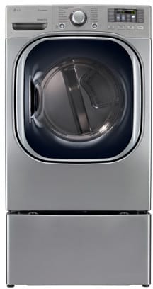 LG DLEX4070V 27 Inch Electric Dryer with 7.3 cu. ft. Capacity, 14 Dry Cycles, 11 Options, Steam Functions, Sensor Dry, Drying Rack and Dual LED Display: Graphite Steel