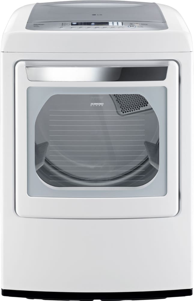 LG DLEY1201W 27 Inch 7.3 cu. ft. Electric Dryer with 12 Dry Cycles, 4 Temperature Selections, Steam, SmartDiagnosis, Wrinkle Care, Anti-Bacterial Cycle and Sensor Dry: White