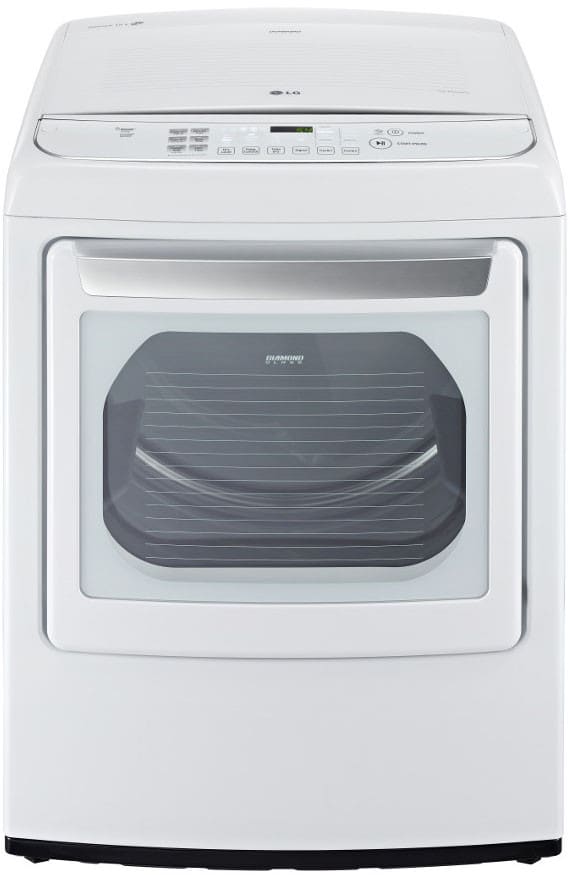 LG DLEY1701W 27 Inch 7.4 cu. ft. Electric Dryer with 12 Drying Programs, Steam, Wrinkle Free, Speed Dry, Towel Dry Program, Smart Diagnosis, LoDecibel Quiet Operation, Sensor Dry and ENERGY STAR Certification: White