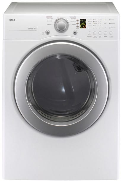 LG DLE2240W 27 Inch Electric Dryer with 7.3 cu. ft. Capacity, 7 Drying Programs, 7 Program Options, Sensor Dry System, Wrinkle Care Option, LoDecibel Quiet Operation and Intelligent LED Electronic Controls